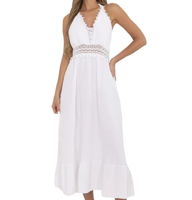 Рокля  памук - бяла - един размер Italy Moda