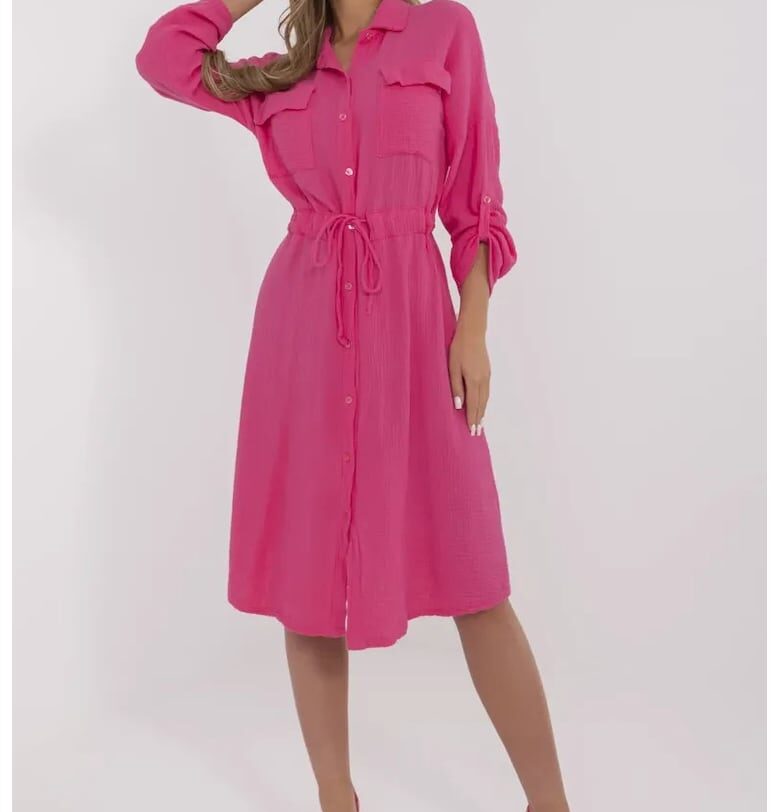 Рокля  памук - фуксия - един размер Italy Moda