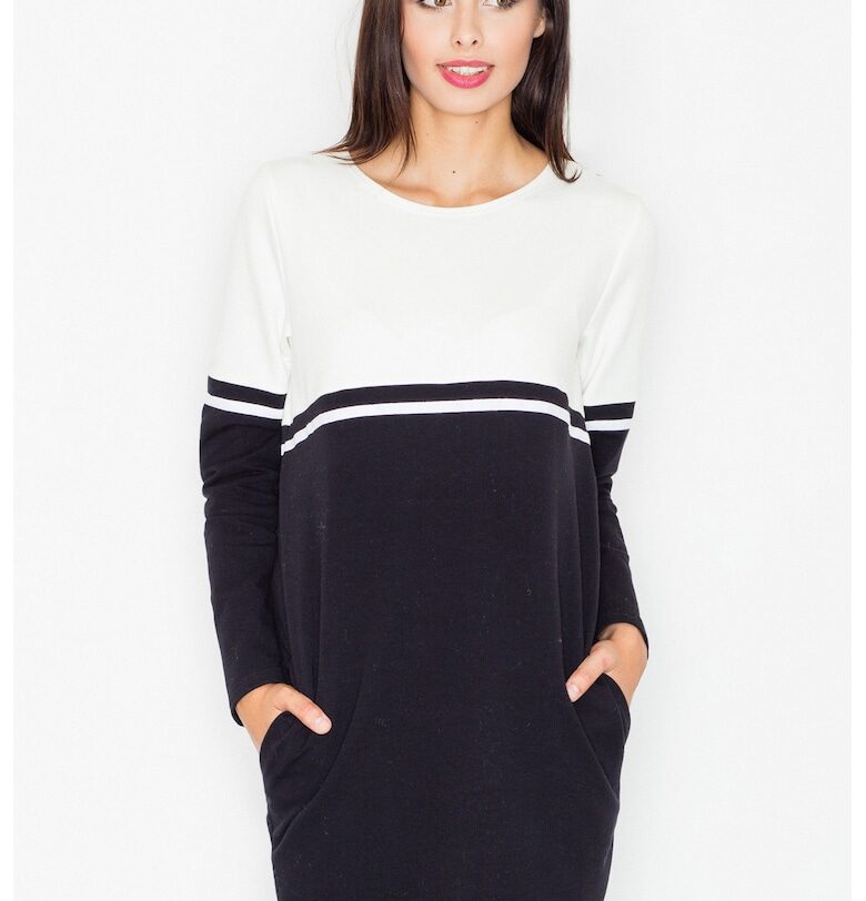 Рокля  памук - черно и бяло Figl