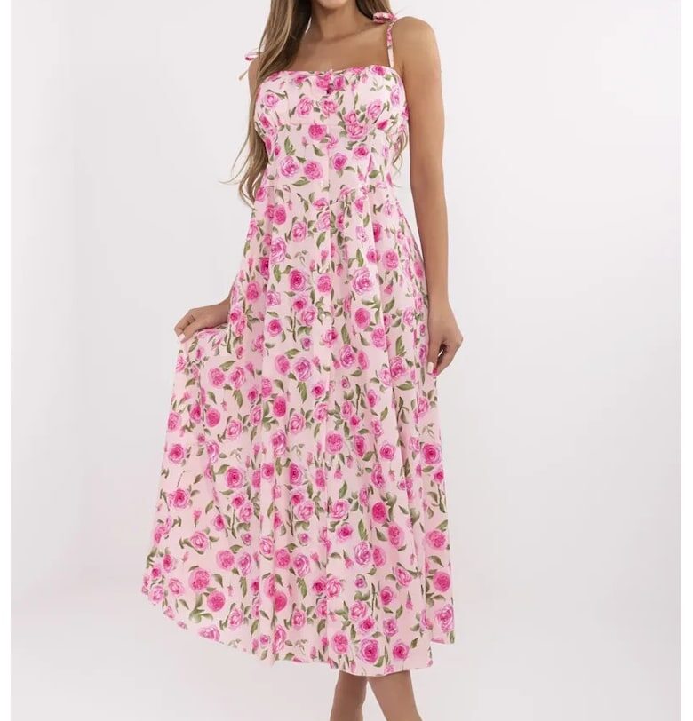 Рокля  полиестер - розова - един размер Italy Moda