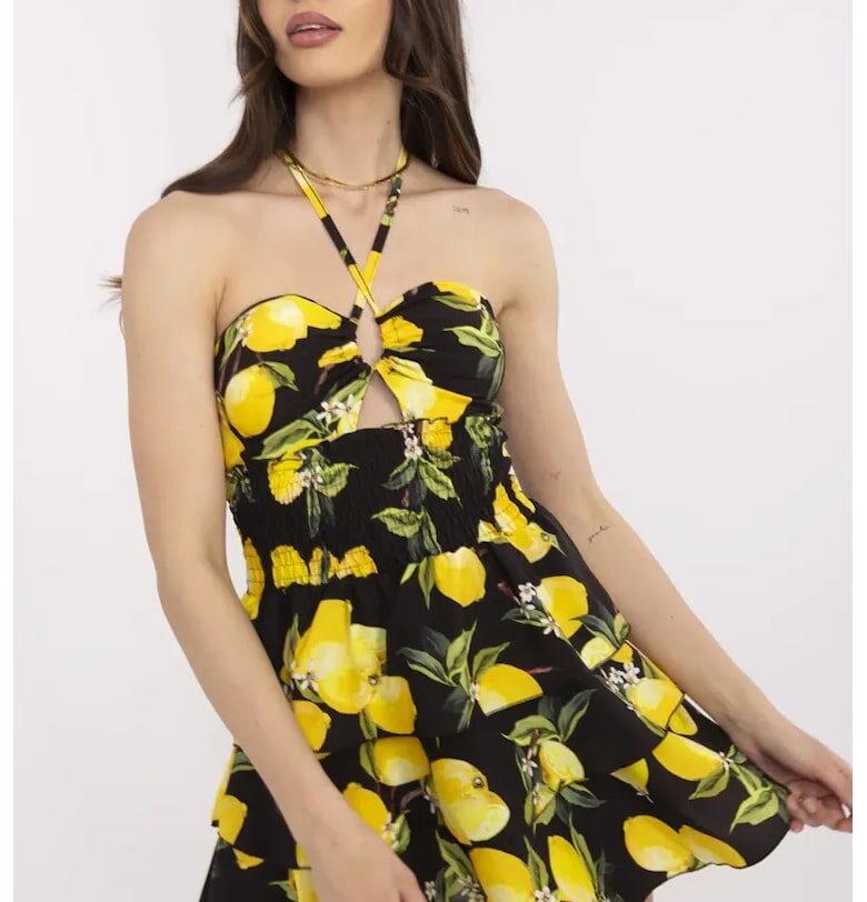 Рокля  полиестер - черна - Един размер Italy Moda