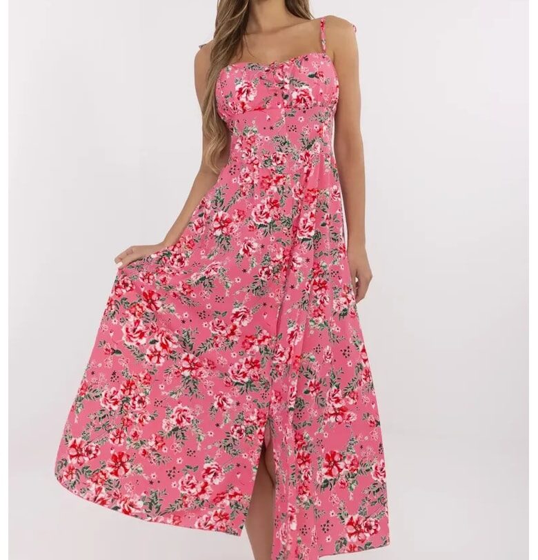 Рокля  розова - полиестер - един размер Italy Moda