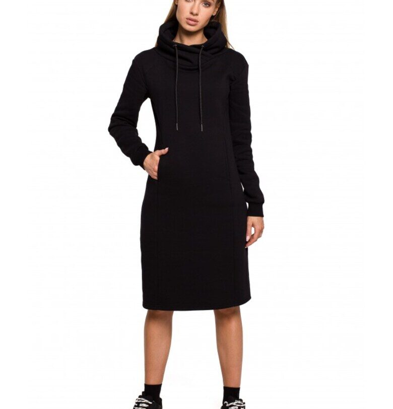 Рокля с висока яка - екрю MOE