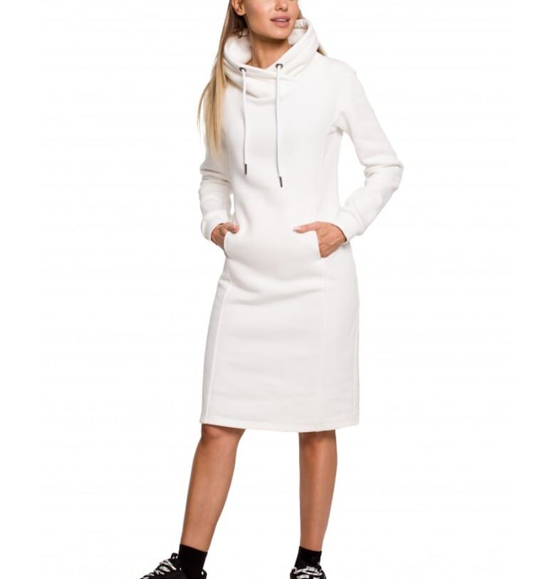 Рокля с висока яка - екрю MOE