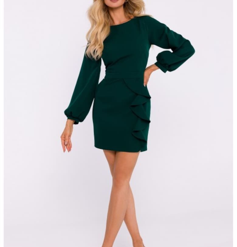 Рокля с волан и изрезка на гърба MOE