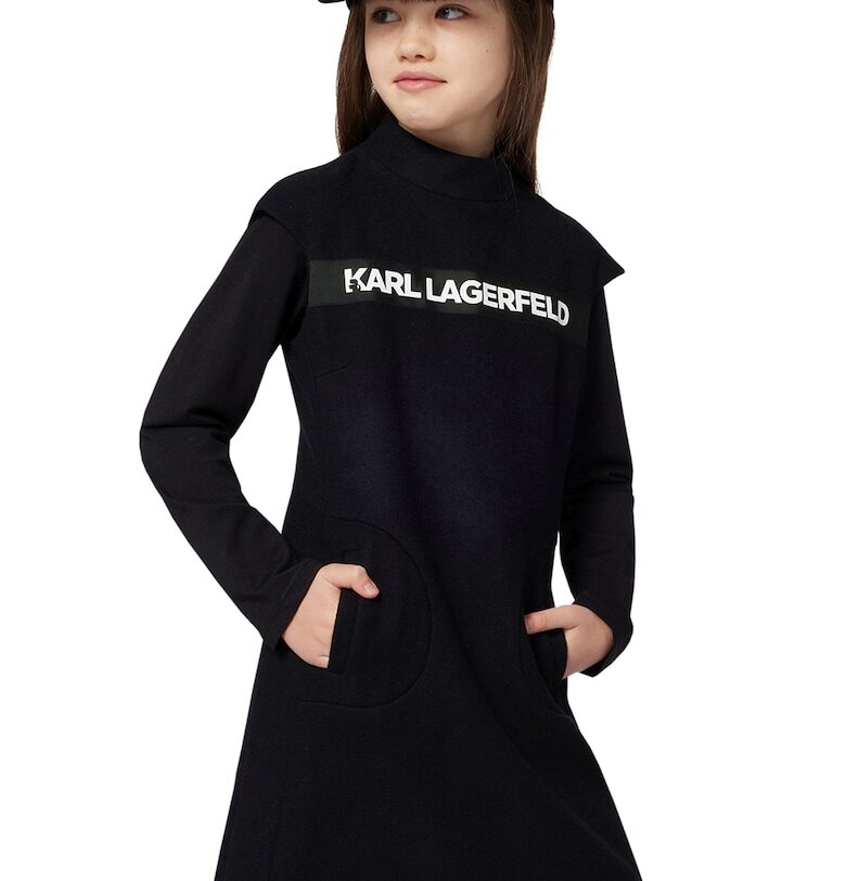 Рокля с вълна и лого KARL LAGERFELD KIDS