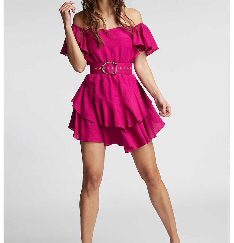 Рокля с голи рамене и набирания Alina Cernatescu