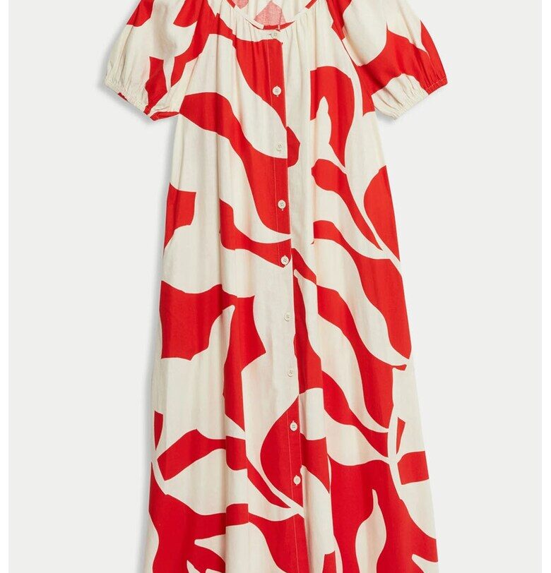 Рокля с лен с копчета Marks  Spencer