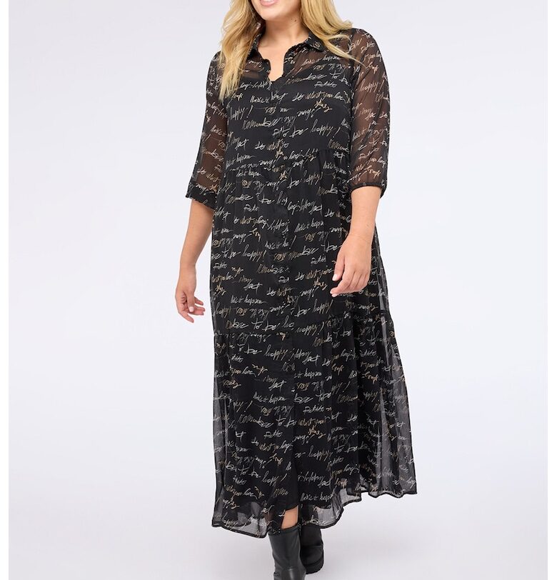 Рокля с надписи с 3/4 ръкави Fiorella Rubino