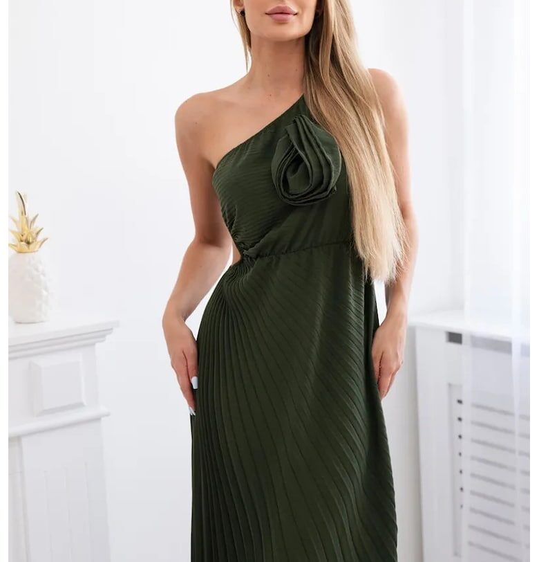 Рокля с плисета и асиметричен подгъв - Един размер Kesi