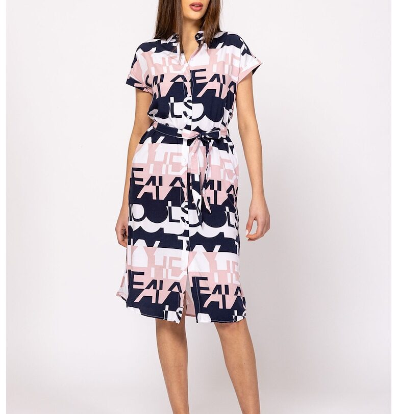 Рокля с принт и колан Heavy Tools