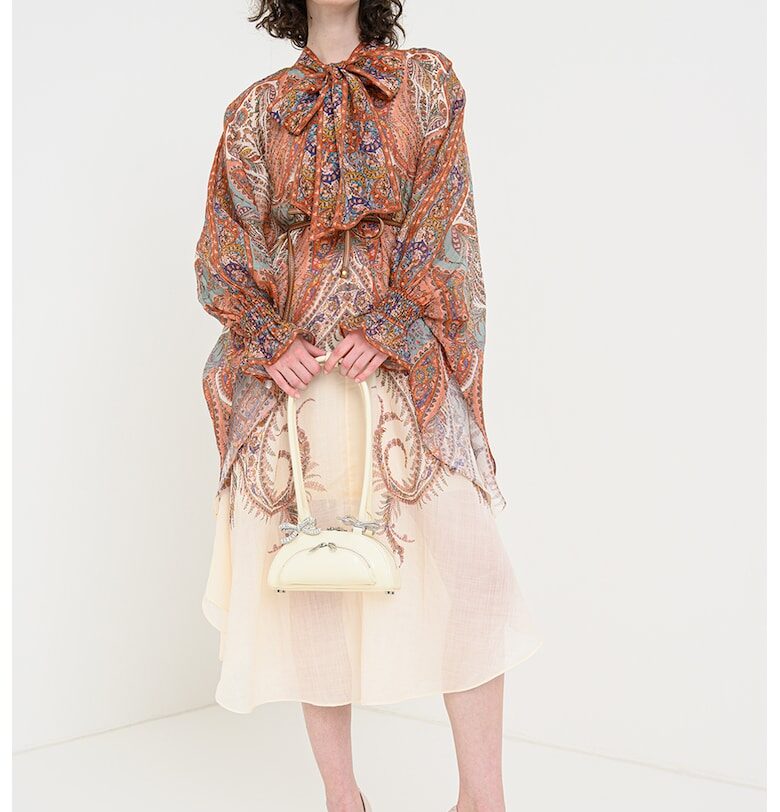 Рокля с принт и панделка ZIMMERMANN