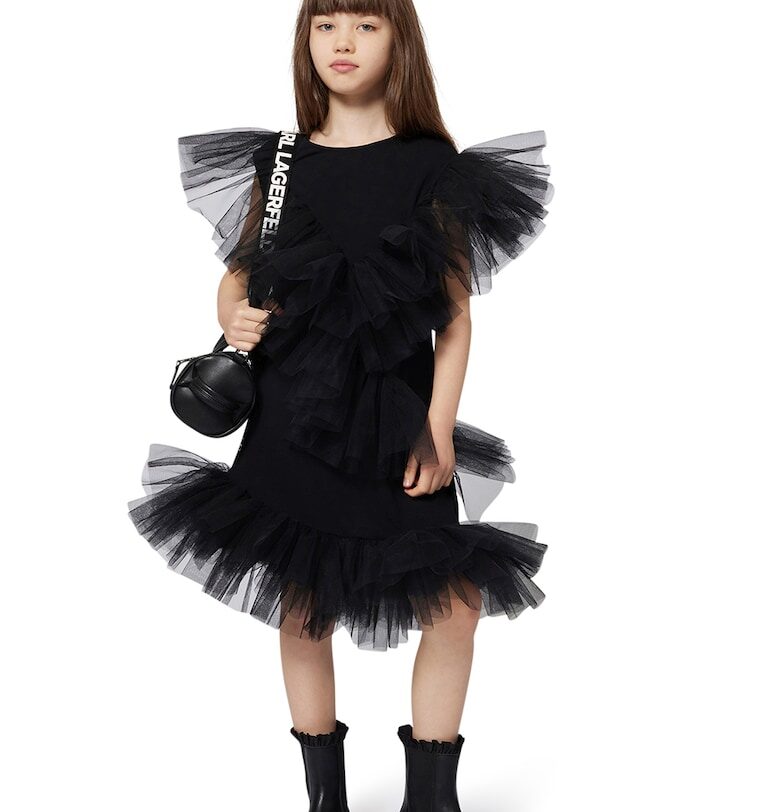 Рокля с тюл KARL LAGERFELD KIDS