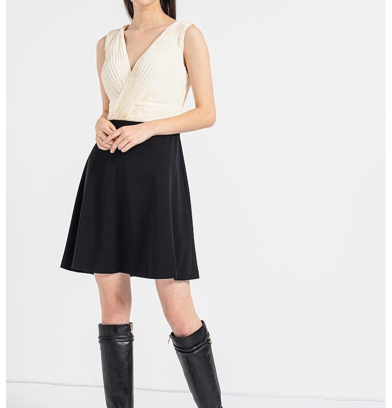 Рокля с шпиц и плисирани детайли DKNY