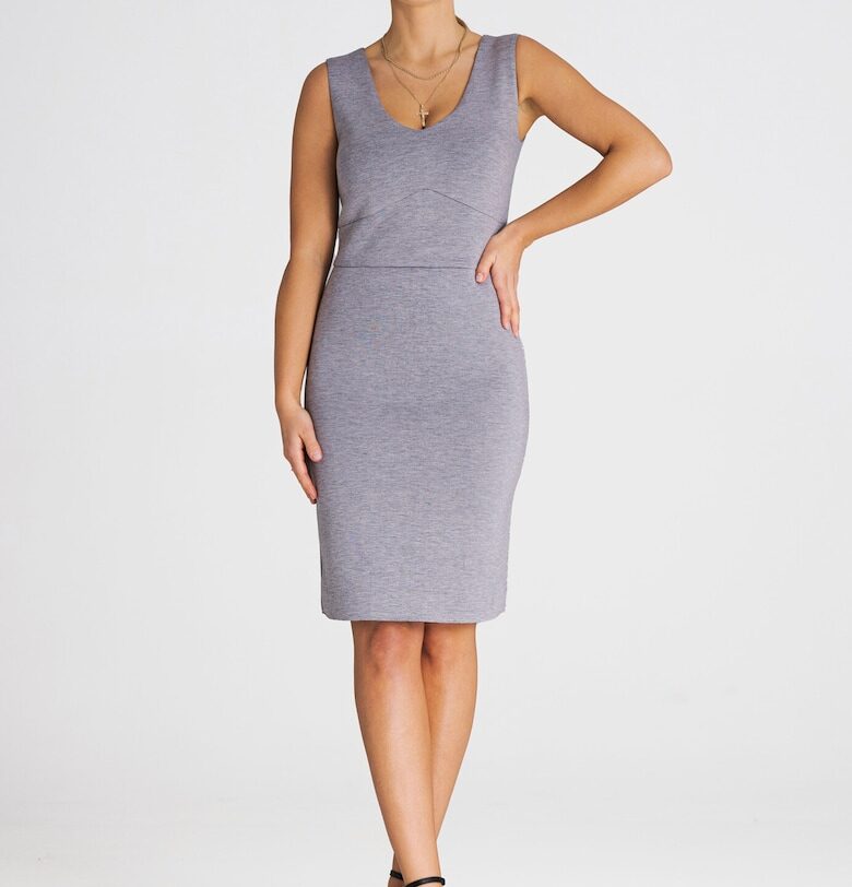 Рокля  семпла - без презрамки - сива - полиестер Figl