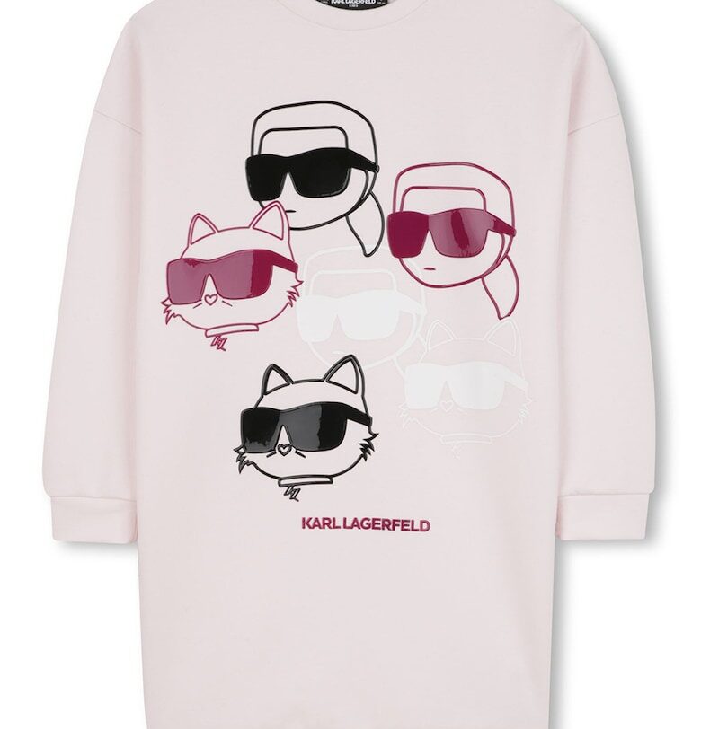 Рокля-суитшърт с лого KARL LAGERFELD KIDS