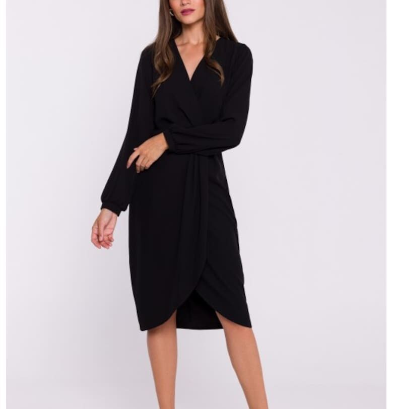 Рокля тип кожа с плисета отпред Stylove