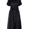 Рокля тип риза миди с джобове и колан Monarh design