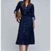 Рокля тип риза от лиосел с колан Salsa Jeans