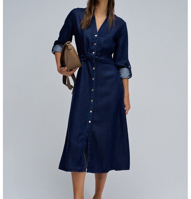 Рокля тип риза от лиосел с колан Salsa Jeans