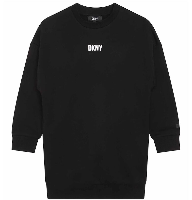Рокля тип суитшърт с лого DKNY