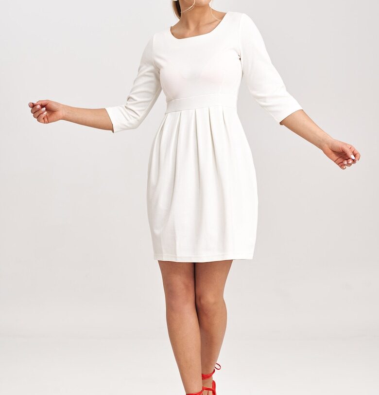 Рокля фигл - леко разширена - екрю - полиестер Figl