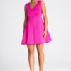Рокля  цвят фуксия - без ръкави - с цип - полиестер Figl