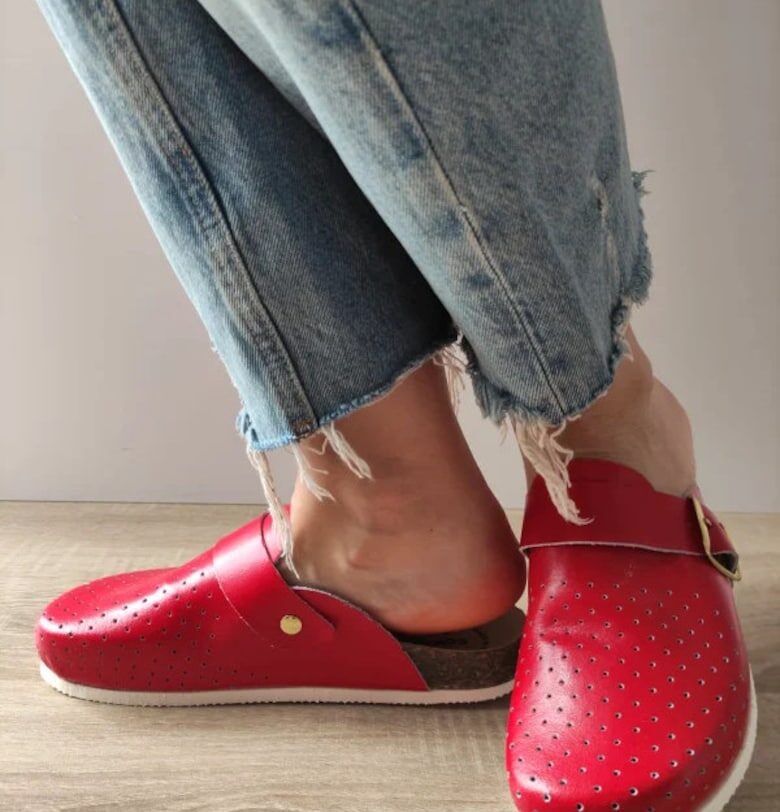 Сабо - Медицински - Дамски - Удобни - Berna - Червени - Червен Comoda