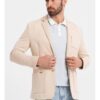 Сако SLIM от плетена материя с фина текстура  OM-BLZB-0101 - Бежов - Бежов OMBRE