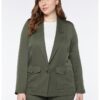 Сако от лиосел с джобове с капаче - Каки Fiorella Rubino