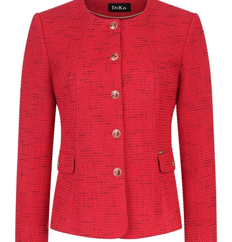 Сако от туид с кръгло деколте DiKa