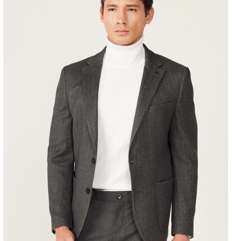 Сако с вълна с цепка на гърба - Антрацитно сиво ACCo