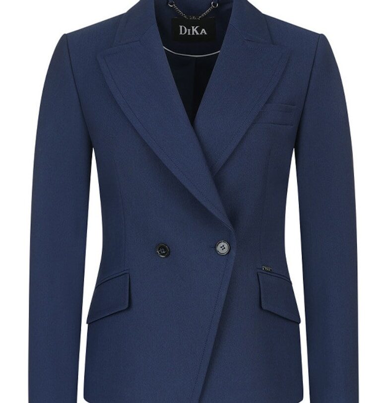 Сако с изрязани ревери и два реда копчета DiKa