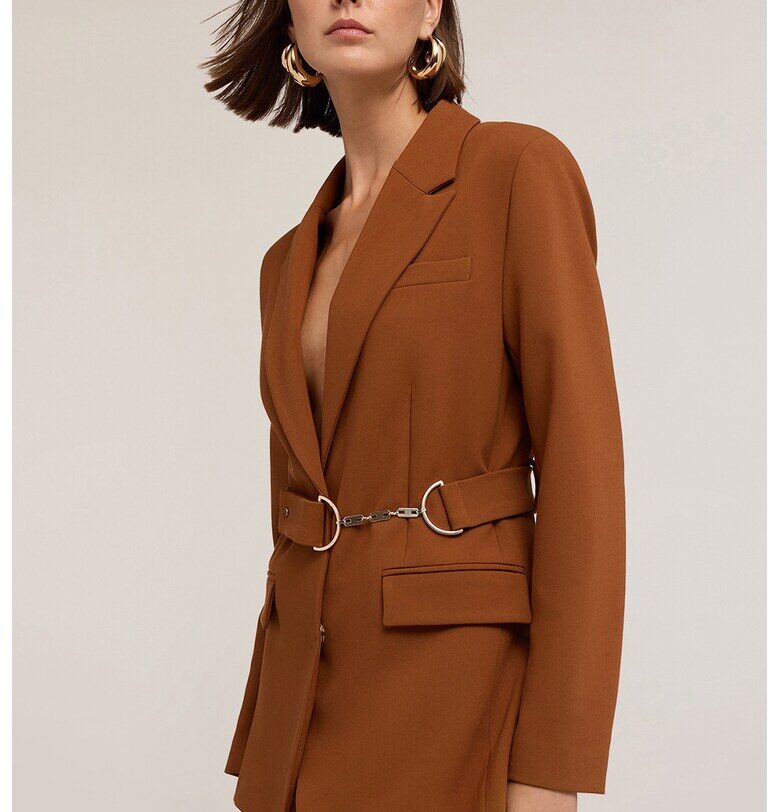 Сако с колан - Канелено кафяво Motivi