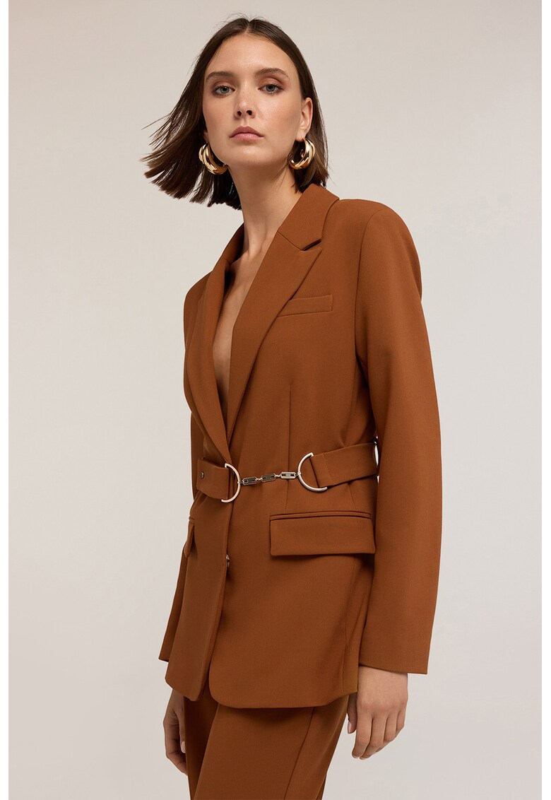 Сако с колан - Канелено кафяво Motivi