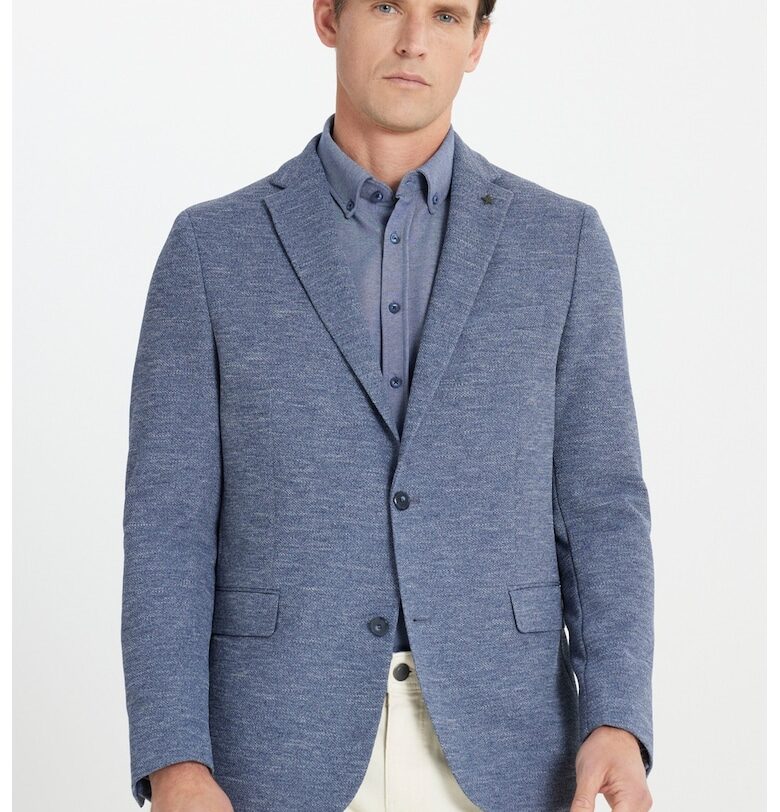 Сако с копчета - Син меланж ACCo