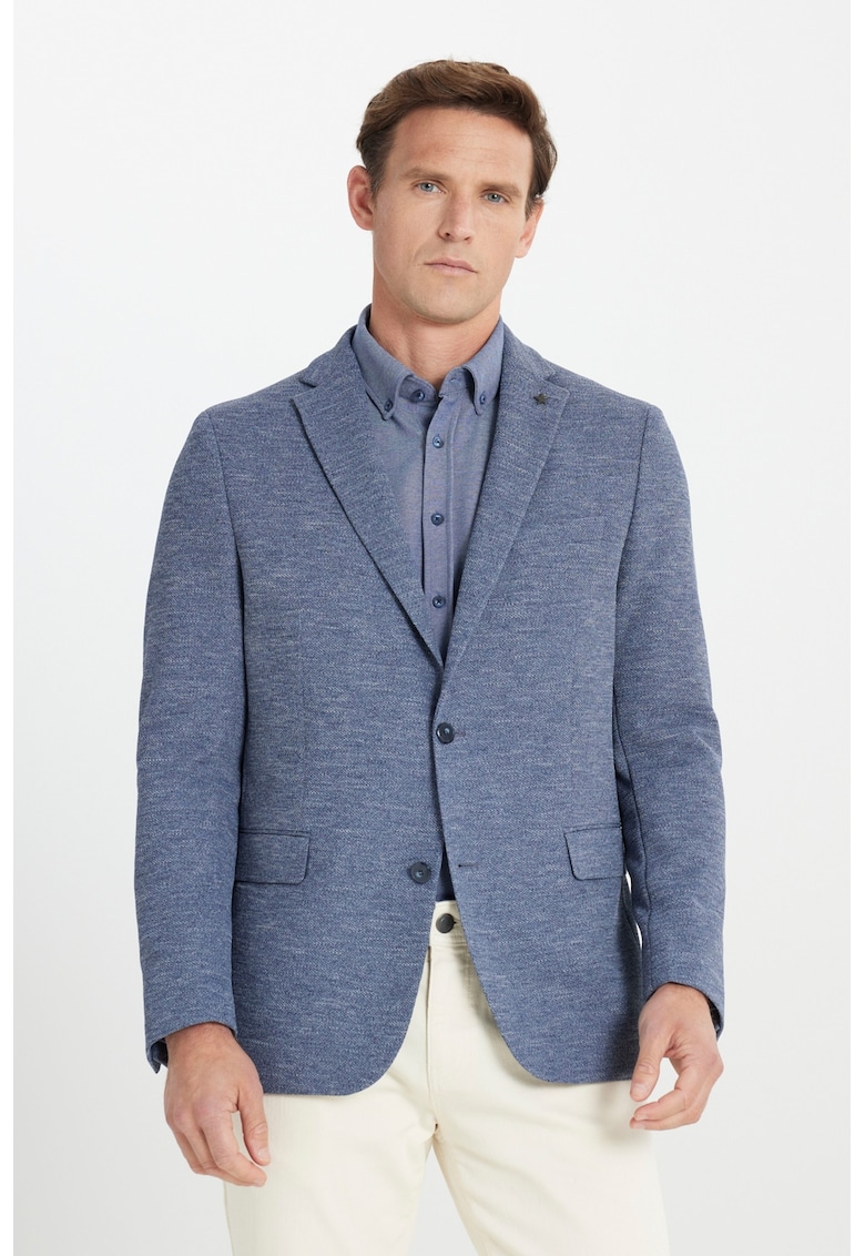 Сако с копчета - Син меланж ACCo