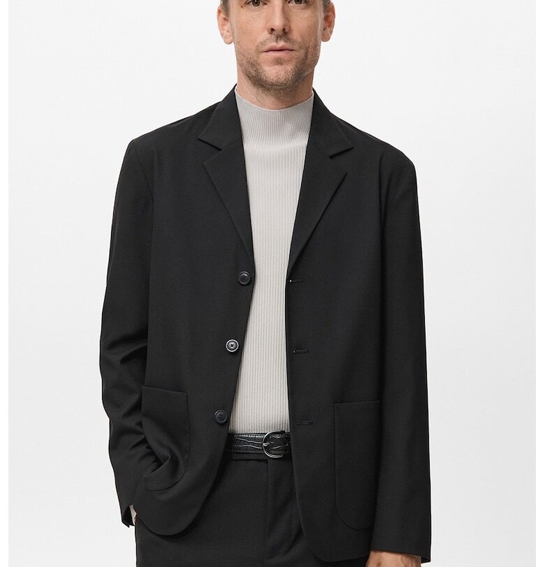 Сако с цепка на гърба - Черен Mango