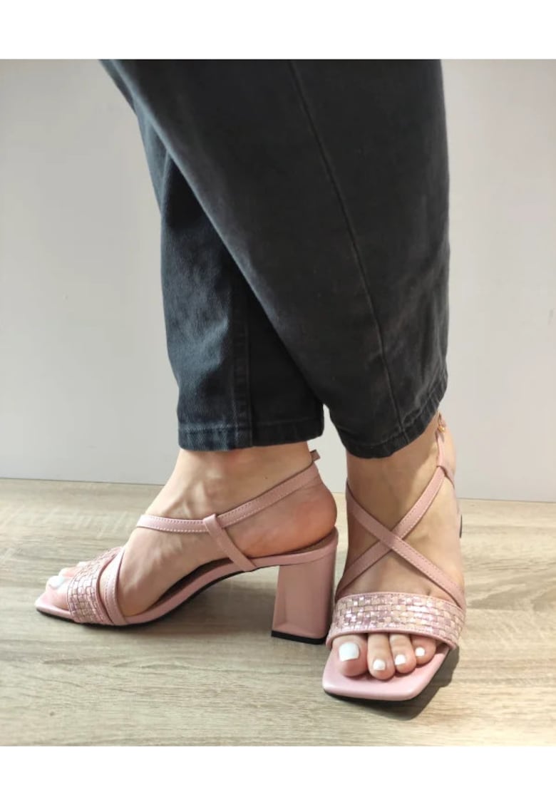 Сандали Дамски Hp13Th C5-N - Елегантни - Нюд металик Epica