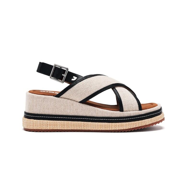 Сандали от текстил с полускосена подметка Gioseppo