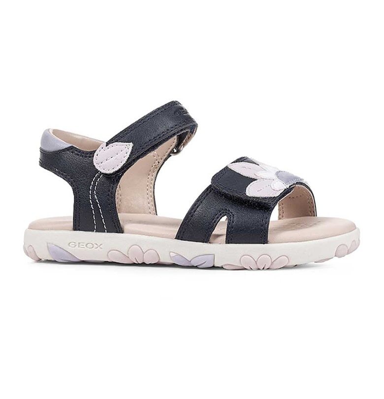 Сандали с велкро и флорална апликация Geox