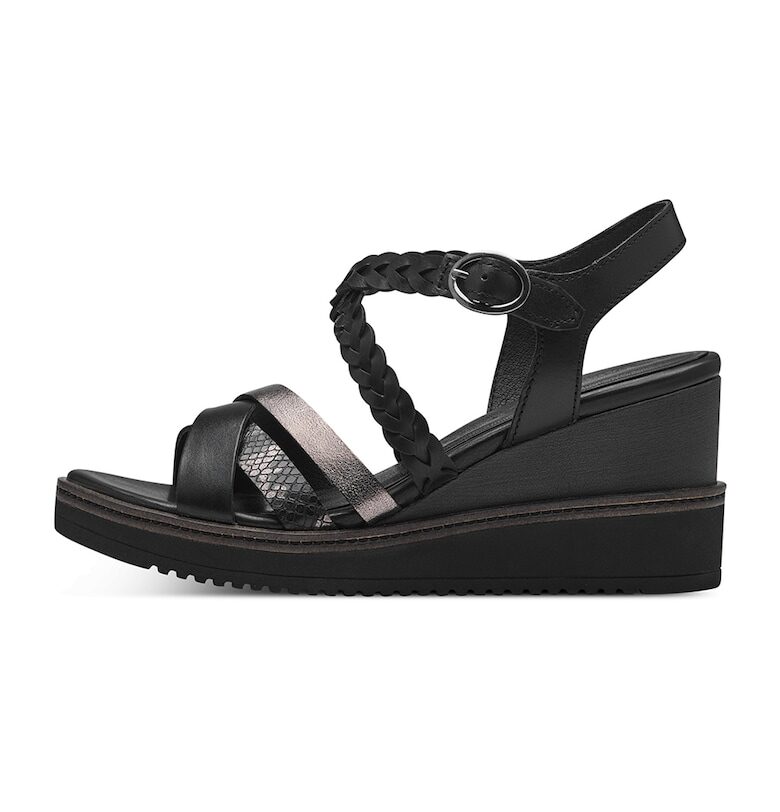 Сандали със скосена подметка и кожа Tamaris