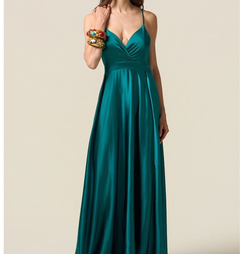 Сатинирана дълга рокля Oltre