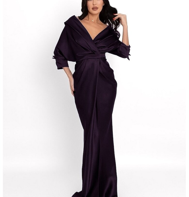 Сатинирана рокля с голо рамо Acob a porter