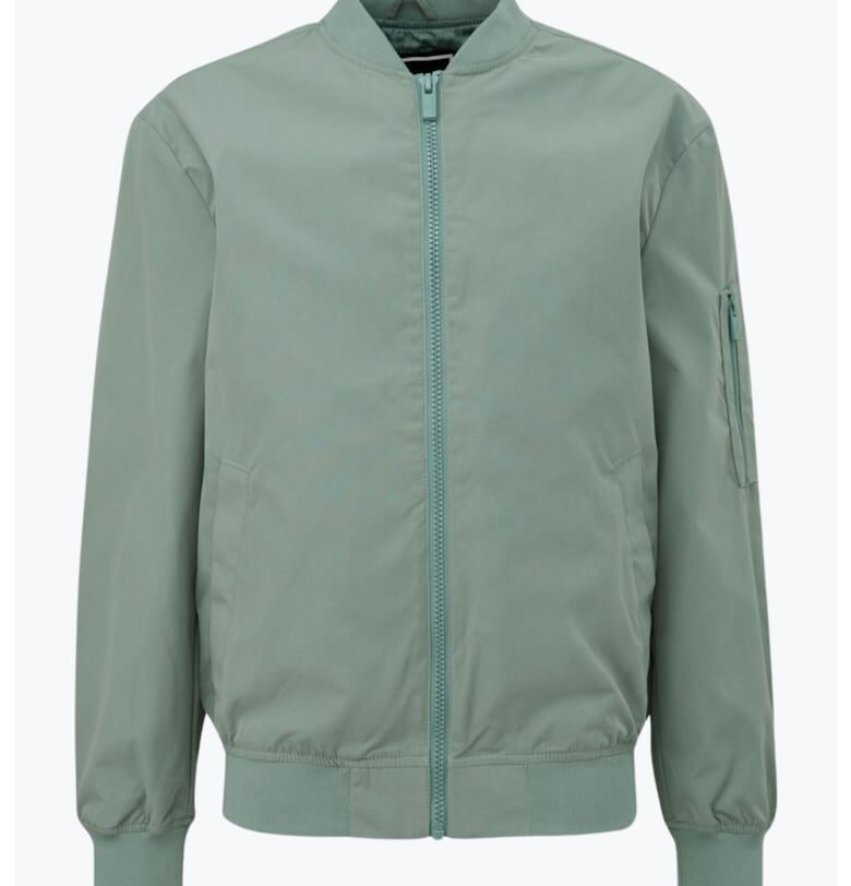 Светлозелено мъжко авиаторско яке с джобове - Светлозелен QS