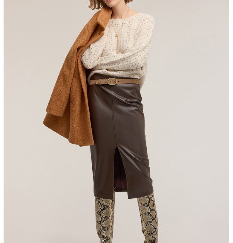 Свободен пуловер с паднали ръкави Motivi