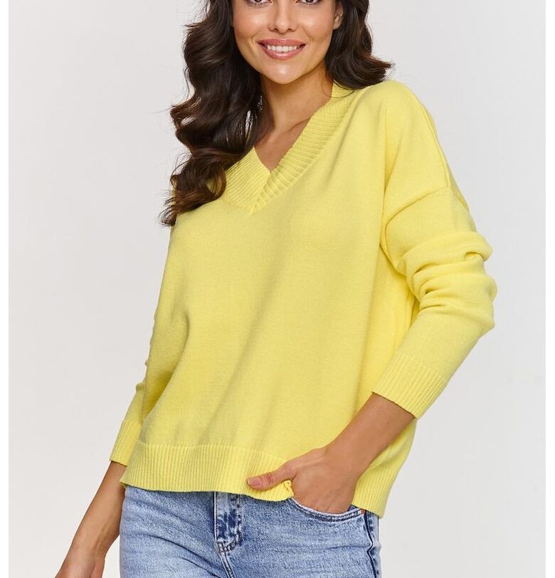 Свободен пуловер със спуснати ръкави - Един размер Makadamia