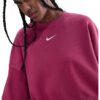 Свободен суитшърт Phoenix с паднали ръкави - Яркорозово Nike