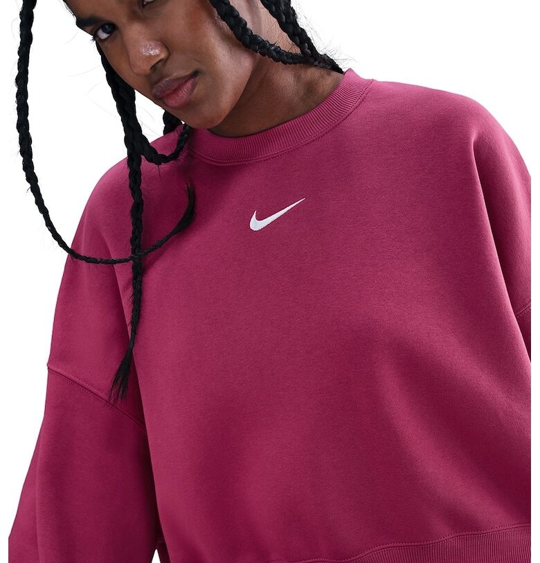 Свободен суитшърт Phoenix с паднали ръкави - Яркорозово Nike