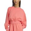 Свободен суитшърт с модал с еластичен подгъв - Розова сьомга adidas Sportswear